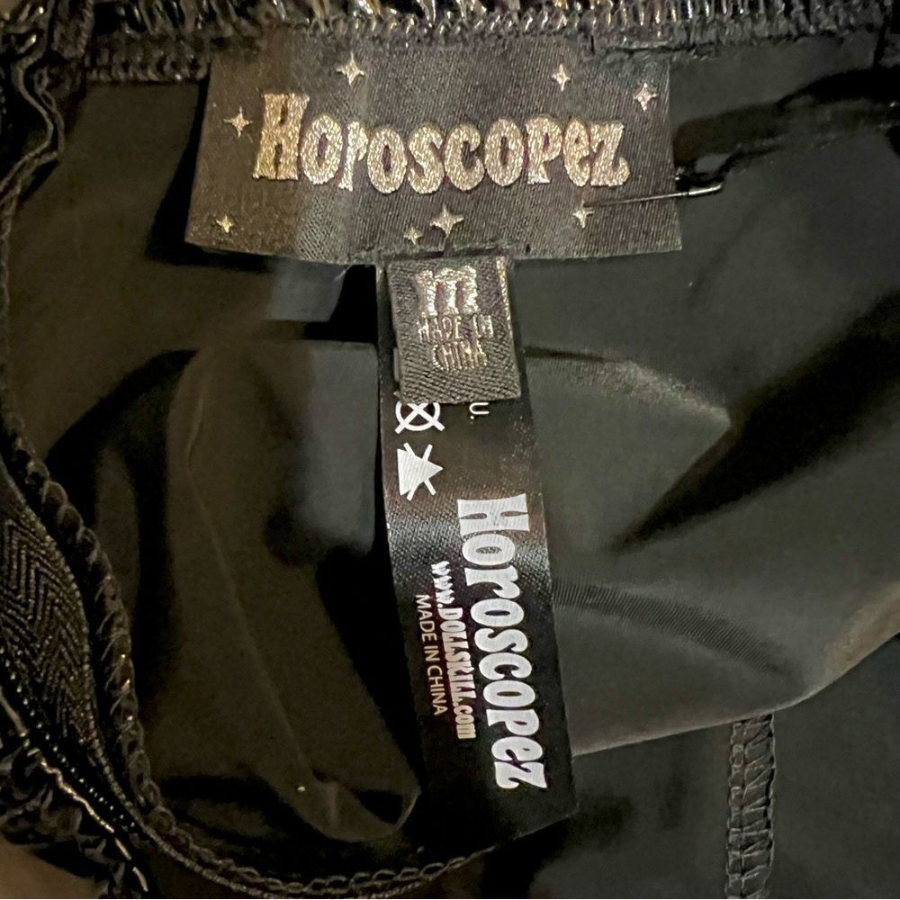 Horoscopez x Dolls Kill black patent miniskirt pink/purple metallic stars szM - Picture 13 of 15